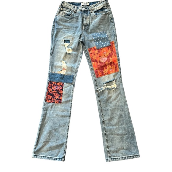 Free People We the Free Belladonna PatchJeans Women Denim Orange blossom size 26 - Picture 4 of 7